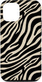 iPhone 13 Zebra Stripes Print Pattern in Black and Beige Case...