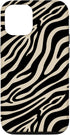 iPhone 13 Zebra Stripes Print Pattern in Black and Beige Case...