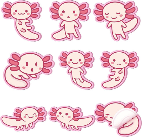 Nuenen 9 Pads Axolotl Sticky Notes Cute Sticky Notes Axolotl Gifts Kawaii Notepad Cute Memo Pads Cartoon Self Stick Pads for Writing Studying Scho...