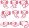 Nuenen 9 Pads Axolotl Sticky Notes Cute Sticky Notes Axolotl Gifts Kawaii Notepad Cute Memo Pads Cartoon Self Stick Pads for Writing Studying Scho...