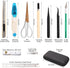 MILUSONG 9-in-1 Basic Portable Tools Kit Includes Scissors, Utility Knife, Craft Knife, Ruler, Tape Measure, Sewing Scissors, Tweezers toos Set fo...