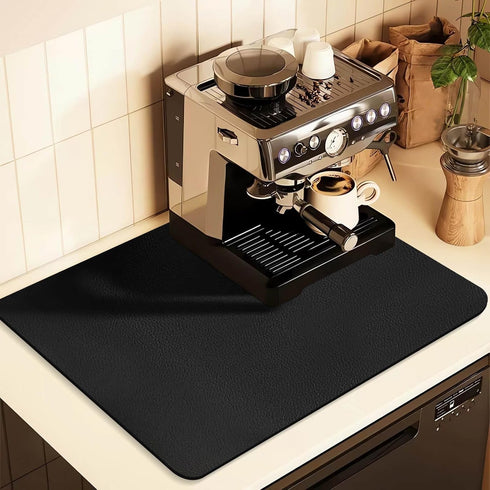 Coffee Mat for Countertops,Coffee Bar Accessories Fit Under Coffee Maker Espresso Machine, Absorbent Hide Stain Rubber Mat for Countertop,Dish Dry...