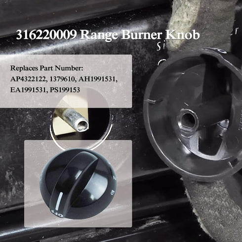 Swess 316220009 Range Burner Knob for Compatible with 316220009 Knob 1379610 AP4322122 1379610 AH1991531 PS1991531?4 Pack?