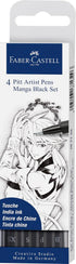 FABER-CASTELL 167132 PITT Artist Manga Drawing Pens, Black, 4-Pack...