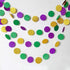 Decor365 Gold Purple Green Mardi Gras Decorations Glitter Dot Mardi Gras Garland Decor Circle Streamers Fat Tuesday Banner Carnival Themed Backdro...