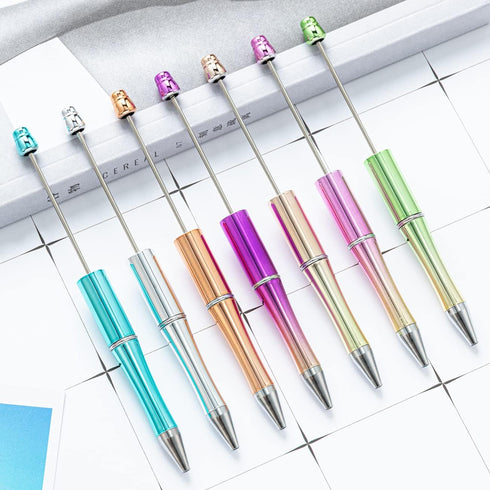 PASISIBICK Plastic UV Beadable Pens, Bead Pens for DIY PPL Gift with Shaft Black Ink, 18 Pieces...