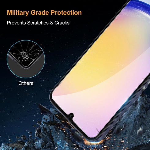 LYWHL 3 Pack for Samsung Galaxy A25 5G Screen Protector, Tempered Glass HD Clear 9H Hardness Protector Film for Galaxy A25 5G, Anti Scratch Bubble...