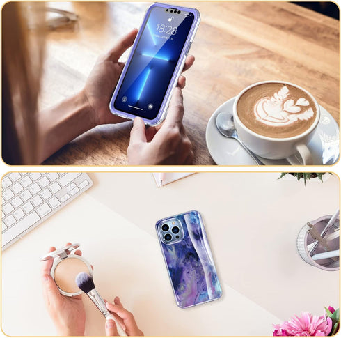 Esdot for iPhone 13 Pro Case with Built-in Screen Protector,Military Grade Rugged Cover with Fashionable Designs for Women Girls,Protective Phone ...
