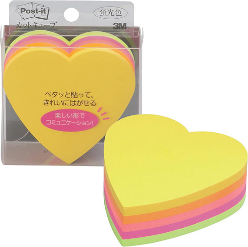 3M Post-it and sticky notes Heart 72x72mm fluorescent color five-color 225 sheets CC-31...