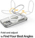 metisinno Magnetic Phone Ring Stand for iPhone 15 14 13 12 MagSafe Kickstand, Adjustable Cell Phone Ring Holder Remove for Wireless Charging Compa...