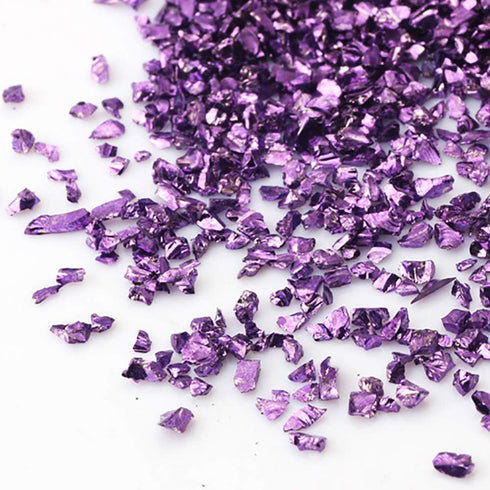Crushed Glass Irregular Chips, Irregular Glitter Metallic Gravel Gem Stones 200g 2-4mm for Nail Arts Craft DIY Vase Filler Epoxy Resin Mold Scrapb...