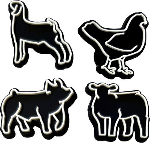 12 Pcs Livestock Farm Shoe Charms, Shoe Decoration Party Gifts For Boys, Girls, Kids, Women. (12Pcs Livestock)...