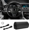 Leather Steering Wheel Cover, Stitch On Wrap, Breathable Anti-Slip Car Steering Wheel Protector for Max Diameter 15'', DIY Sewing with Needle Thre...