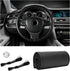 Leather Steering Wheel Cover, Stitch On Wrap, Breathable Anti-Slip Car Steering Wheel Protector for Max Diameter 15'', DIY Sewing with Needle Thre...