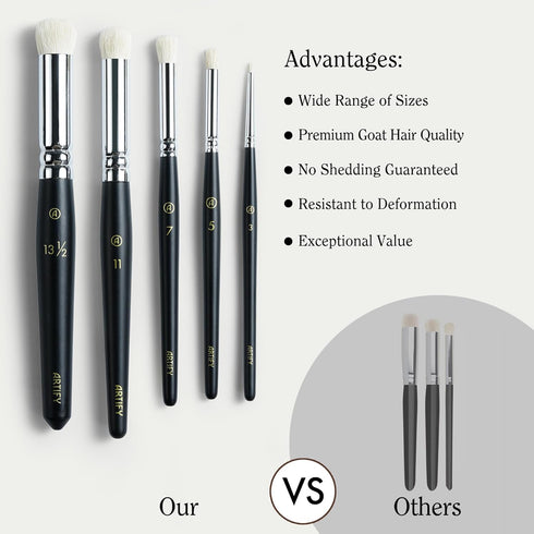 ARTIFY Drybrush Set of 5 Sizes: Expert Series Dry Brush for Effortless Miniature, Model, Ceramics, Citadel Painting - Hobby Detail Small Acrylic O...