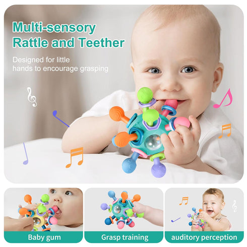 Baby Montessori Teething Toys for 0-6 6-12 Months BPA Free Sensory Toys for Babies 0 3 6 9 12 18 Months Newborn Infant Learning Developmental Chew...