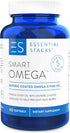 Essential Stacks Smart Omega 3 - Burpless Fish Oil - 1400mg EPA DHA Per Serving, Enteric Coated (60 Capsules)...