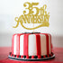 Gold Glitter 35th Anniversary Cake Topper - for Happy 35th Wedding Anniversary / 35th Birthday Party/Cheers to 35 Years Party Decorations...