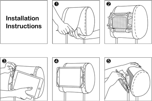 TFY Car Mount Universal Car Headrest Mount Holder with Silicon Holding Net Compatible with Both 4.5-6 Inch Phones and 7-10.5 Inch Tablets...