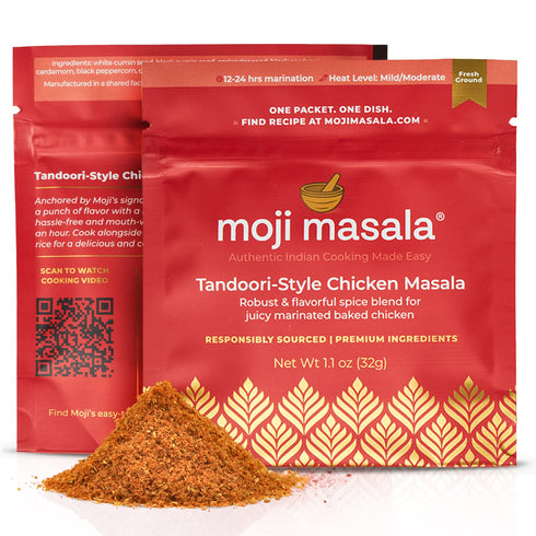 moji masala Indian Spice Kits – Tandoori Chicken Masala Spice Blends - Spice Mix for Authentic Indian Food at Home and Indian Seasoning Sets – 2-P...