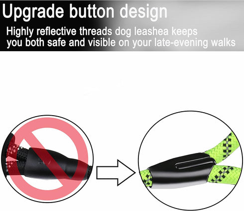 6 FT Dog Leash, durable dog leash, Heavy Duty Rope Dog Leash, Strong Training Dog Leash with Comfortable Padded Handle and Highly Reflective Threa...