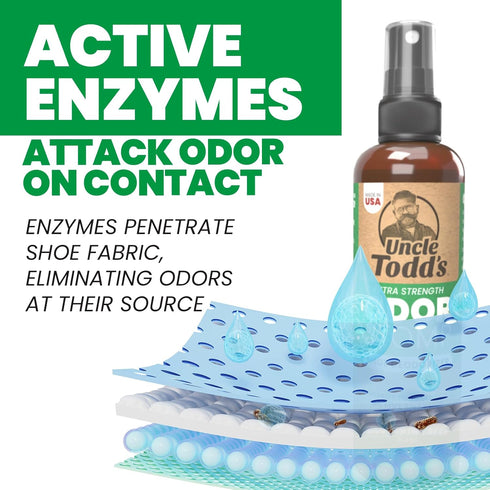 Uncle Todd's Odor Stomp Shoe Deodorizer - Proven & Powerful Enzyme Formula for Odor Elimination in All Footwear (Mountain Fresh)...