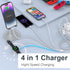 6FT/1.8M 4 in 2 Watch & Phone Charger Cable, MFi Certified, for Apple Watch/iPhone/AirPods, USB Type C, Lightning Compatible, Over-Current Protect...