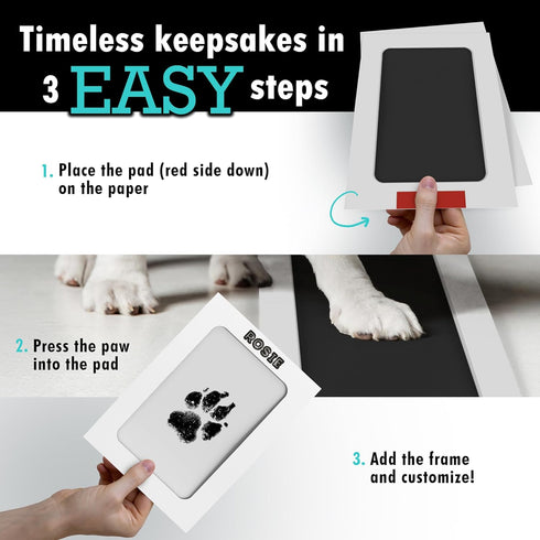 Large Inkless Pet Paw Print Kit | Clean-Touch Ink Pads for Large Dogs | Keepsake Frames + Accessories by BabyMushroom...