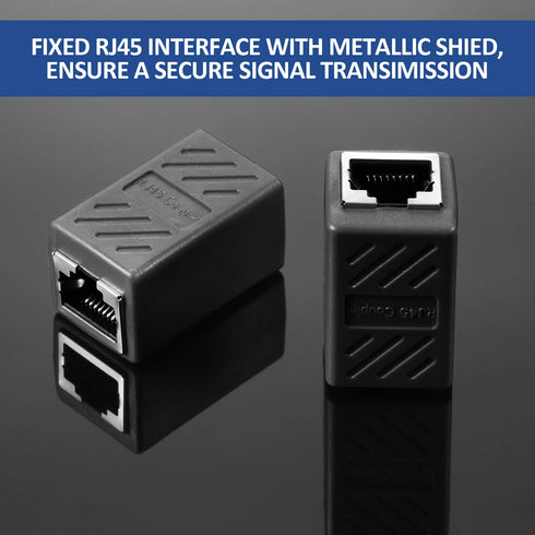 Frienda 10 Pieces RJ45 Coupler, Ethernet Extension Adapter Network Connector for Cat7/Cat6/Cat5e/Cat5 Ethernet Network Cable Coupler Female to Fem...