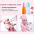 JOYIN Doll Magic Bottle Set, 2 Disappearing Magic Milk & Juice Bottles with Caps and 2 Toy Pacifiers Baby Doll Accessories Feeding Set Stuff for G...