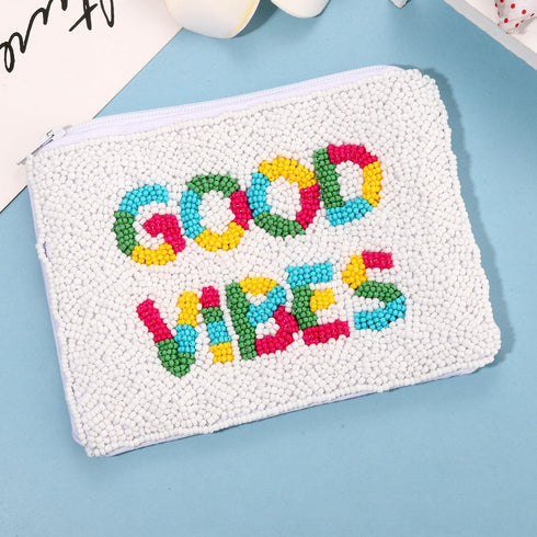 Beaded Coin Purse Pouch Summer Sunshine Watermelon Fruit Coin Purse Handmade Small Change Purse Wallet with Zippers Summer Beach Accessories Gifts...