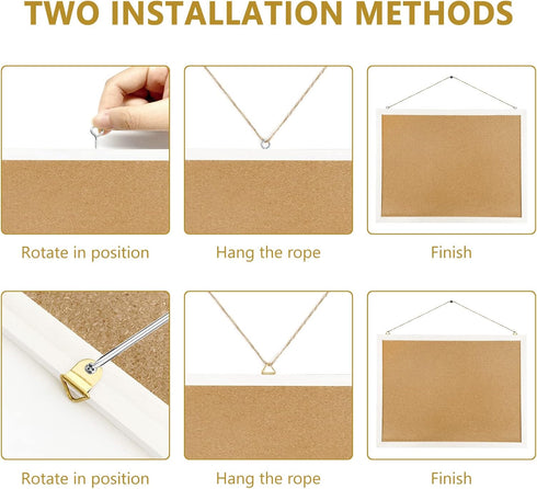 Cork Board Bulletin Board, 15.7"X 12" Cork Board, Rectangle White Oak Wood Finish Frame, Wall Mounted Cork Board for Office Home and School(Pins, ...
