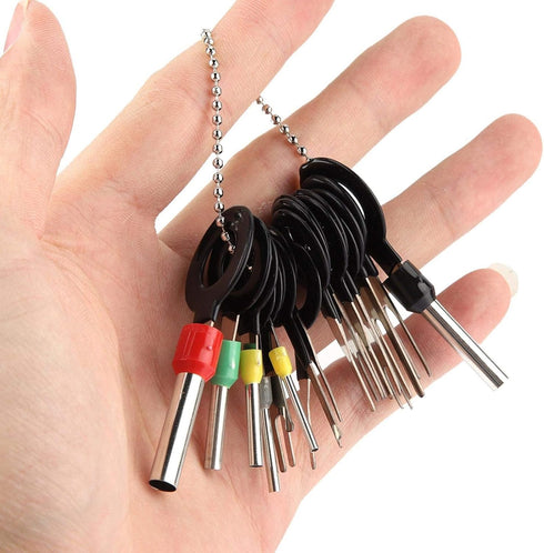 Terminal Removal Tool, 18Pcs Car Wire Harness Plug Terminal Extractor Pick Connector Crimp Pin Back Needle Remove Tool Terminal Removal Tool Kit W...