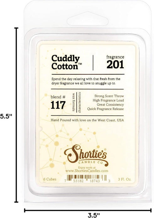 Cuddly Cotton Wax Melts - Highly Scented - Similar to Yankee Candle Tarts or Scentsy Bars - 3 Oz. - Clean Warmer Wax Cubes Collection,White,...