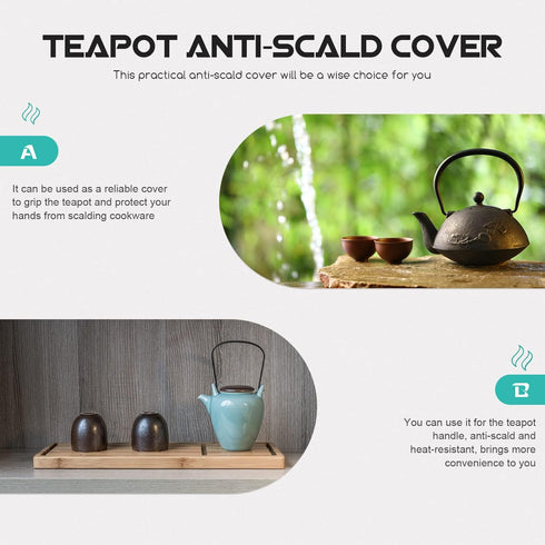 FOMIYES Pan Handle Covers Tea Kettle Handle Cover, Vintage Cloth Tea Pot Hot Handle Cover Sleeve Washable Pot Pan Handle Holder Sleeves Mitt Glove...