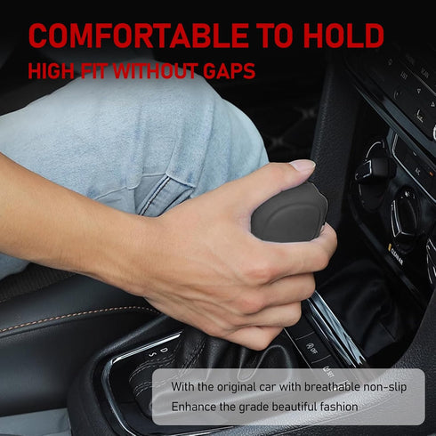 2 PCS Car Gear Shift Head Cover, Comfortable Handle Handbrake Shifter Cover, Anti-Slip Auto Knob Gear Stick Protector, Replacement Decorative Acce...