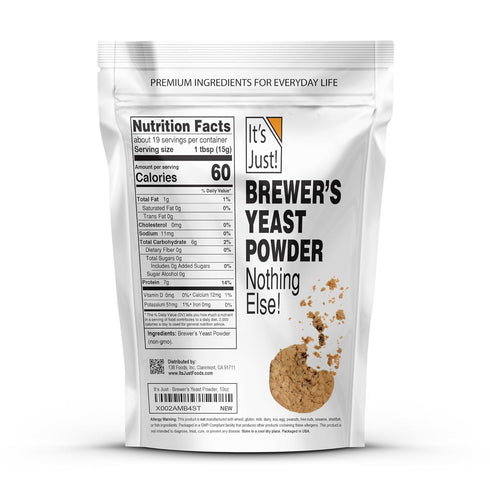 It's Just - Brewers Yeast Powder, Supports Lactation, Keto Baking, Sourdough Bread, Boost Mother's Milk, Make Lactation Cookies, 10oz...