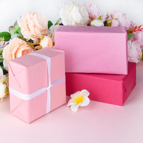 PLULON 90 Sheets Pink Tissue Paper Bulk, Coloured Gift Wrap Tissue Paper Sheets for Packaging Birthday Gift Wrapping Wedding Baby Shower Easter Va...