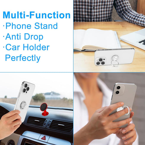 Sibba Cell Phone Ring Holder Metal Finger Ring Stand Glitter Phone Grip Round Alloy Kickstand Grip 360° Rotation 180° Flip Adjustable Compatible w...