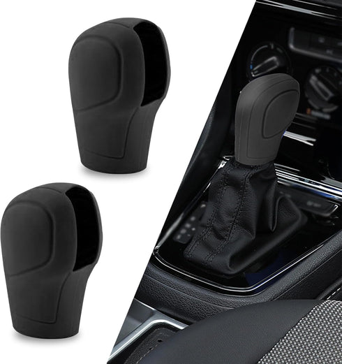 2 PCS Car Shift Knob Cover, Silicone Protective Cover, Gear Lever Anti-Slip Cover, Shifting Head Decor Kit, Automotive Interior, Universal for Mos...
