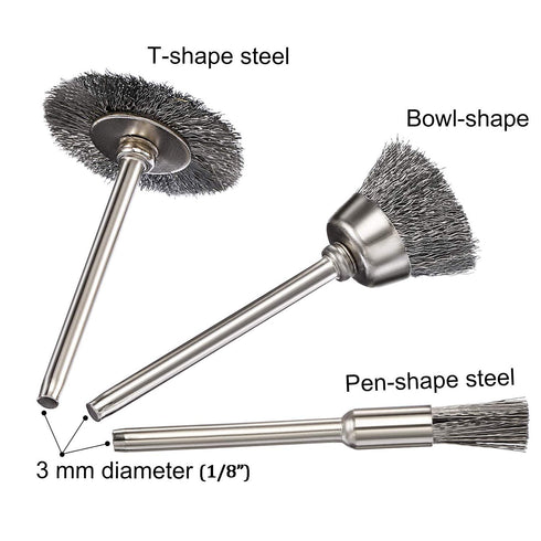 30Pcs Stainless Steel Wire Brushes Wheel Cup Pen Cleaning Brush Set Polishing Attachment Kit for Grinder Rotary Tools 1/8 inch Shank (Cup Pen Clea...