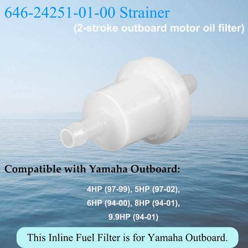 Outboard Motor Oil Filter for Yamaha: 4-9.9HP (94-02) | 646-24251-01-00 Strainer Compatible with 2-Stroke Engines...