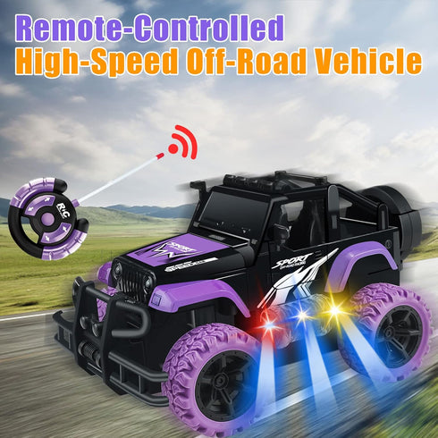 Remote Control Car for Girls 4-7, 1:20 Scale Rc Racing Cars Monster Truck for Kids Toddlers 3-5, Girl Remote Car Toy with LED Lights for Kids Age ...
