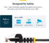 StarTech.com 1.5 m CAT6 Cable - Slim CAT6 Patch Cord - Black - Snagless RJ45 Connectors - Gigabit Ethernet Cable - 28 AWG (N6PAT150CMBKS)...