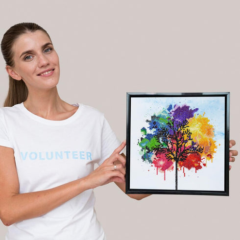 DIAMOND ART BY LEISURE ARTS Diamond Painting Kits for Adults 12"X12" Intermediate Rainbow Tree, Full Drill, Art Kits, Dimond Art, for Adults, Kit...