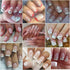 30Pcs/Set Glitter White Flower Nail Art Stickers, Small Floral Self Adhesive Nail Decals Nail Supplies White Flowers with Rhinestones Design- 3D N...