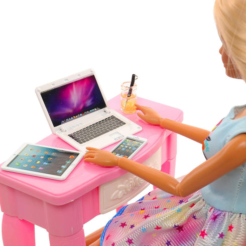 ENOCHT 9 Pack Small Size Laptop Computer Tablet Phone Pad Glasses and Headset Doll Playset Simulation Accessories for 11.5 Inch Doll (White)...