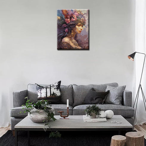 Tucocoo Flower Woman Paint by Number for Adults, DIY Digital Oil Painting Kits on Canvas with Brushes and Acrylic Pigment, Beautiful Fairy Girl Ar...