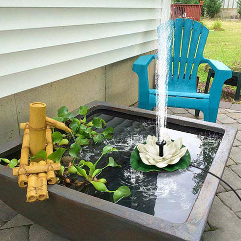 Solar Fountain Pump, Floating Water Lily Bird Bath Fountain with 6 Nozzles for Garden Patio Outdoor Pool Hummingbird Bath and Fish Pond Decor...