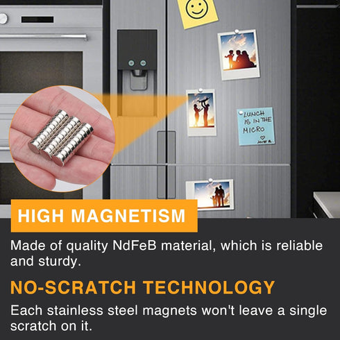 TRYMAG Small Refrigerator Magnets, 300Pcs Small Round Rare Earth Magnets, Multi-Use Tiny Neodymium Fridge Magnets, Premium Cylinder Office Magnets...